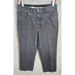 Hiltl Relax Straight Leg Jeans Mens Size 34x27 Faded Black Stretch Denim Pockets